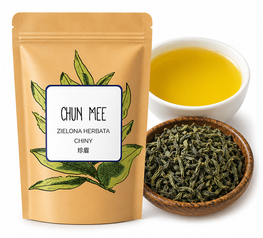 Chun Mee Leo Tea w opakowaniu doypack